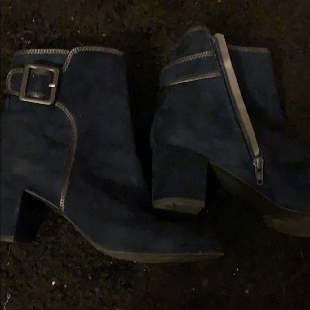 suede blue ankle boots
